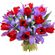 bouquet of tulips and irises. Mogilev